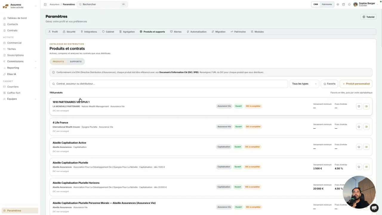 Configurer vos produits favoris